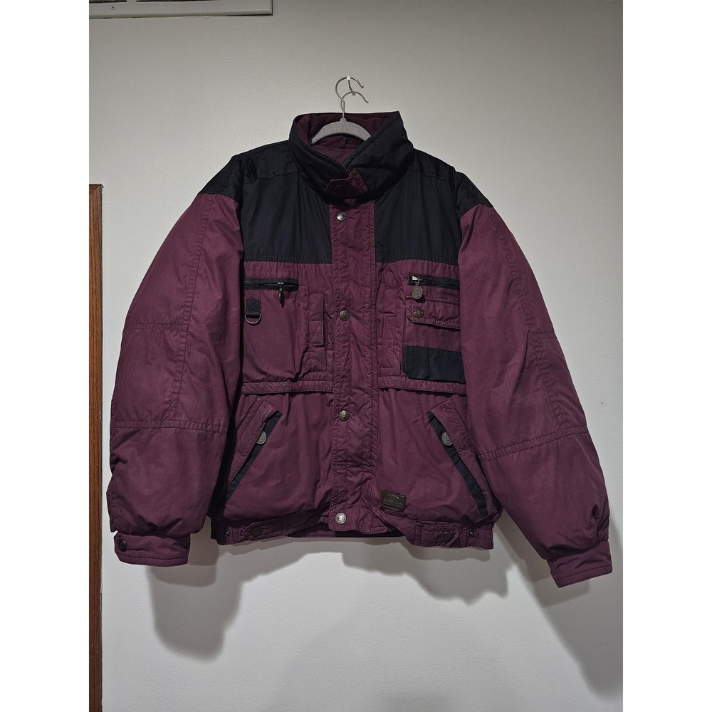 Coleman Jacket Mens Large Purple Down‎ Puffer Hooded Outdoor Winter Coat 38007